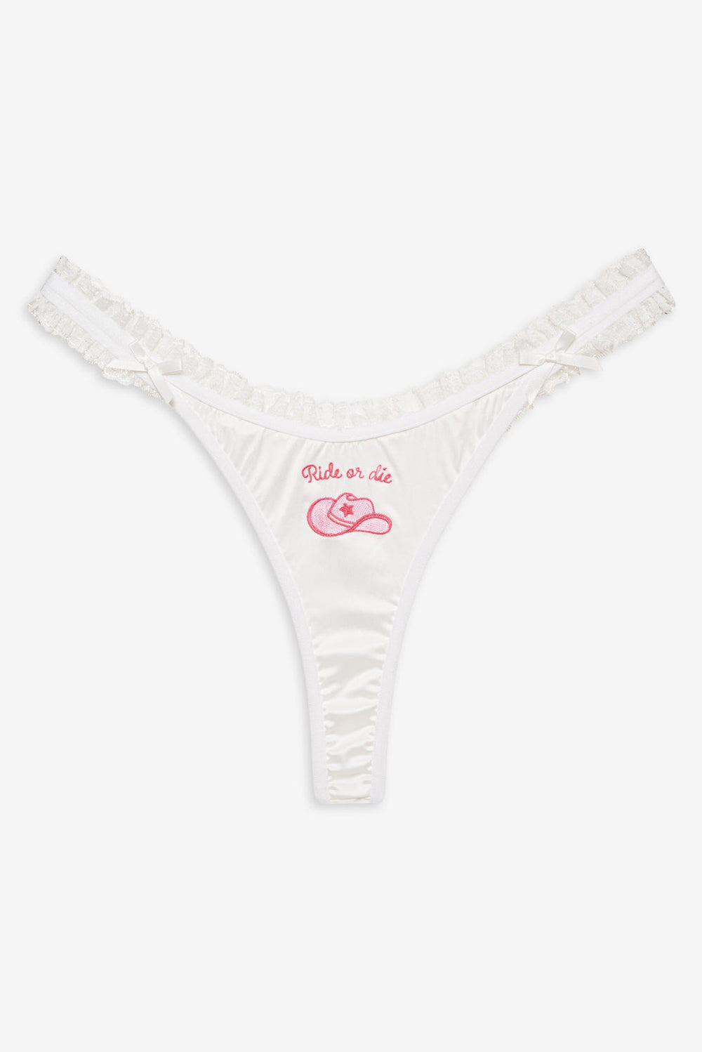 Women Bachelorette Thong Panty Pack - White