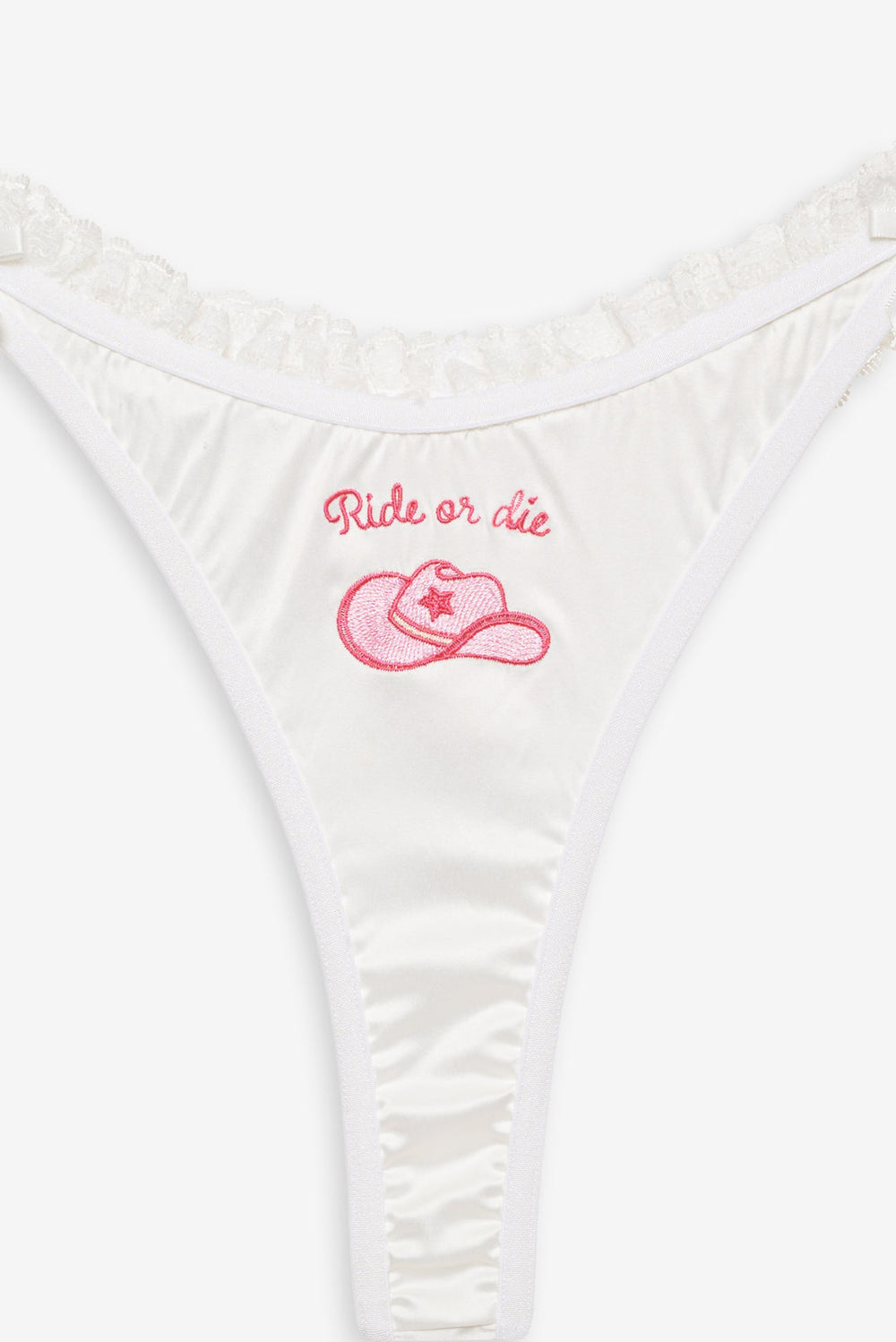 Women Bachelorette Thong Panty Pack - White