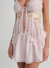 Women Flyaway Bow Slip Dress - Pink