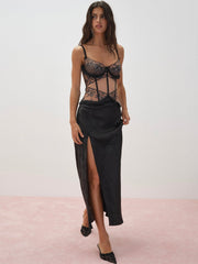 Women Sonia Maxi Slip Dress - Black