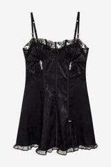 Women Blissful Blooms Slip Dress - Black