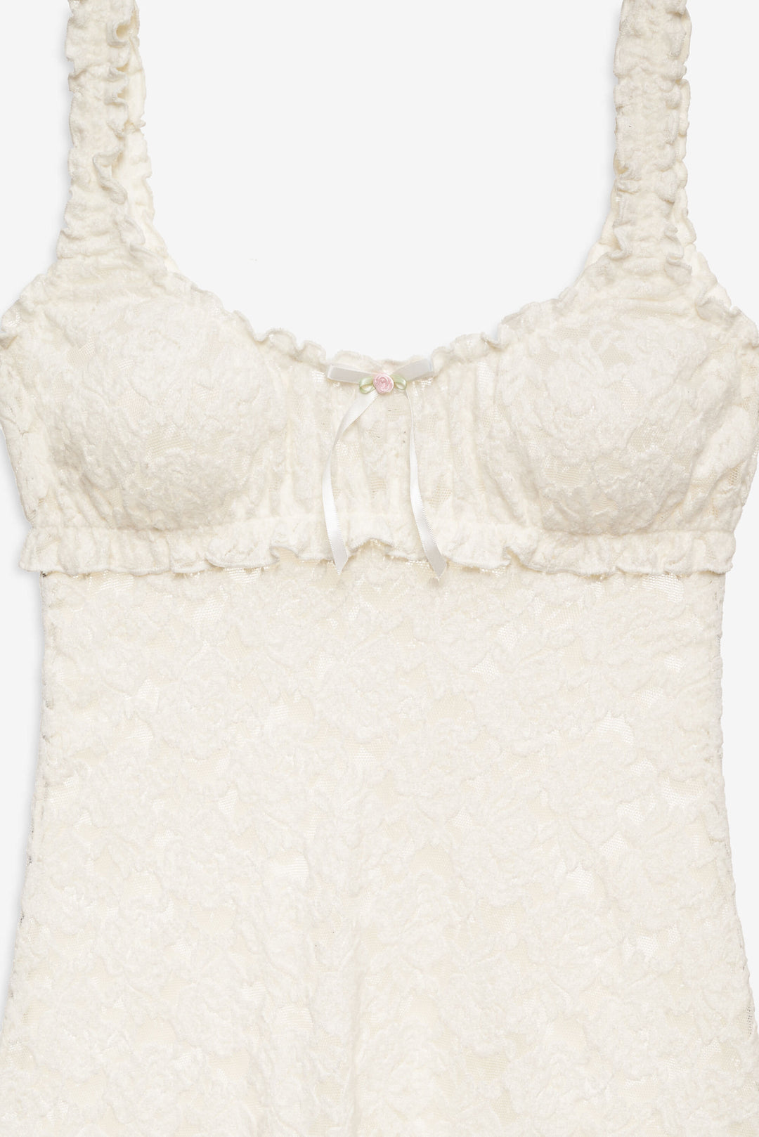 Women Cloud Lace Slip Dress - White