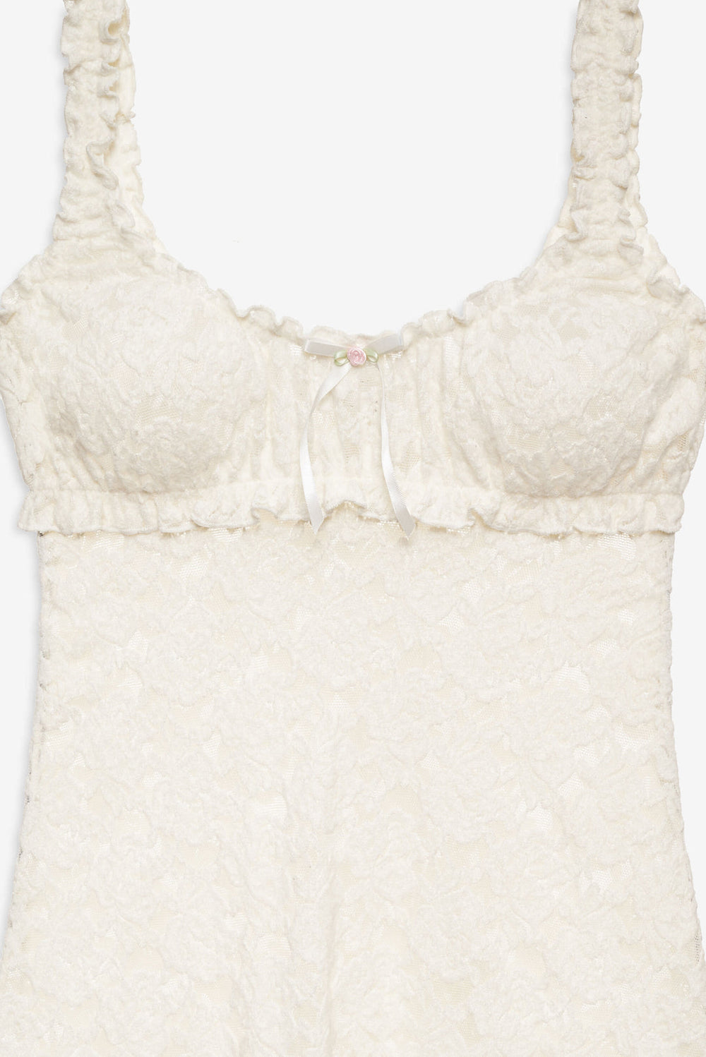 Women Cloud Lace Slip Dress - White