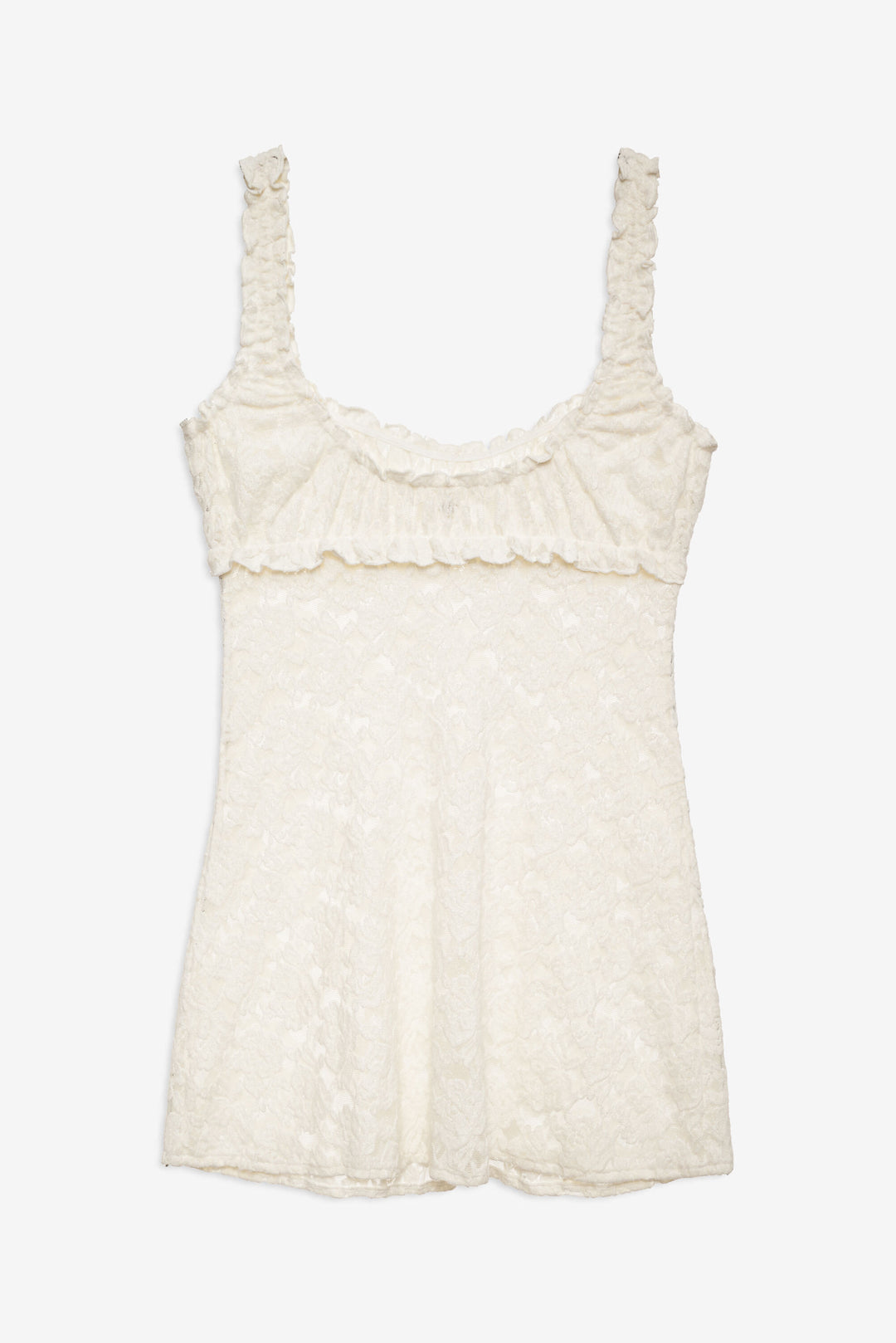 Women Cloud Lace Slip Dress - White