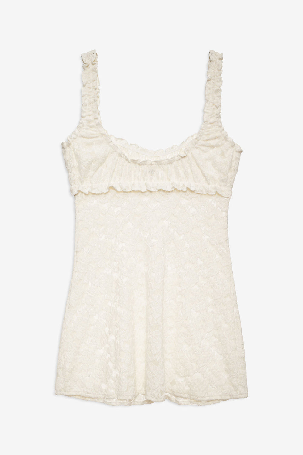 Women Cloud Lace Slip Dress - White