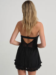 Women Elena Eyelet Slip Dress - Black