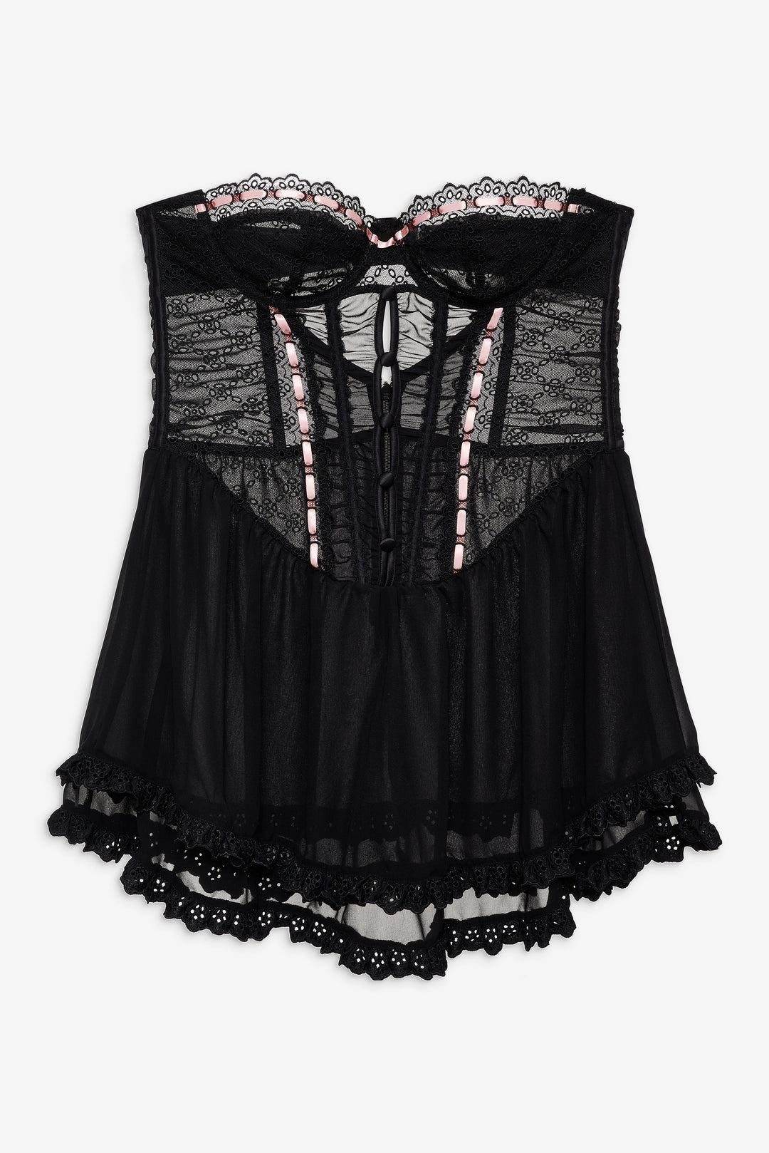 Women Elena Eyelet Slip Dress - Black