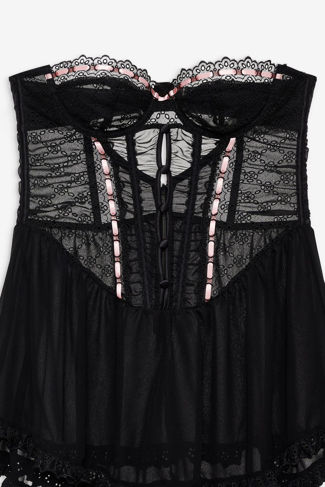 Women Elena Eyelet Slip Dress - Black