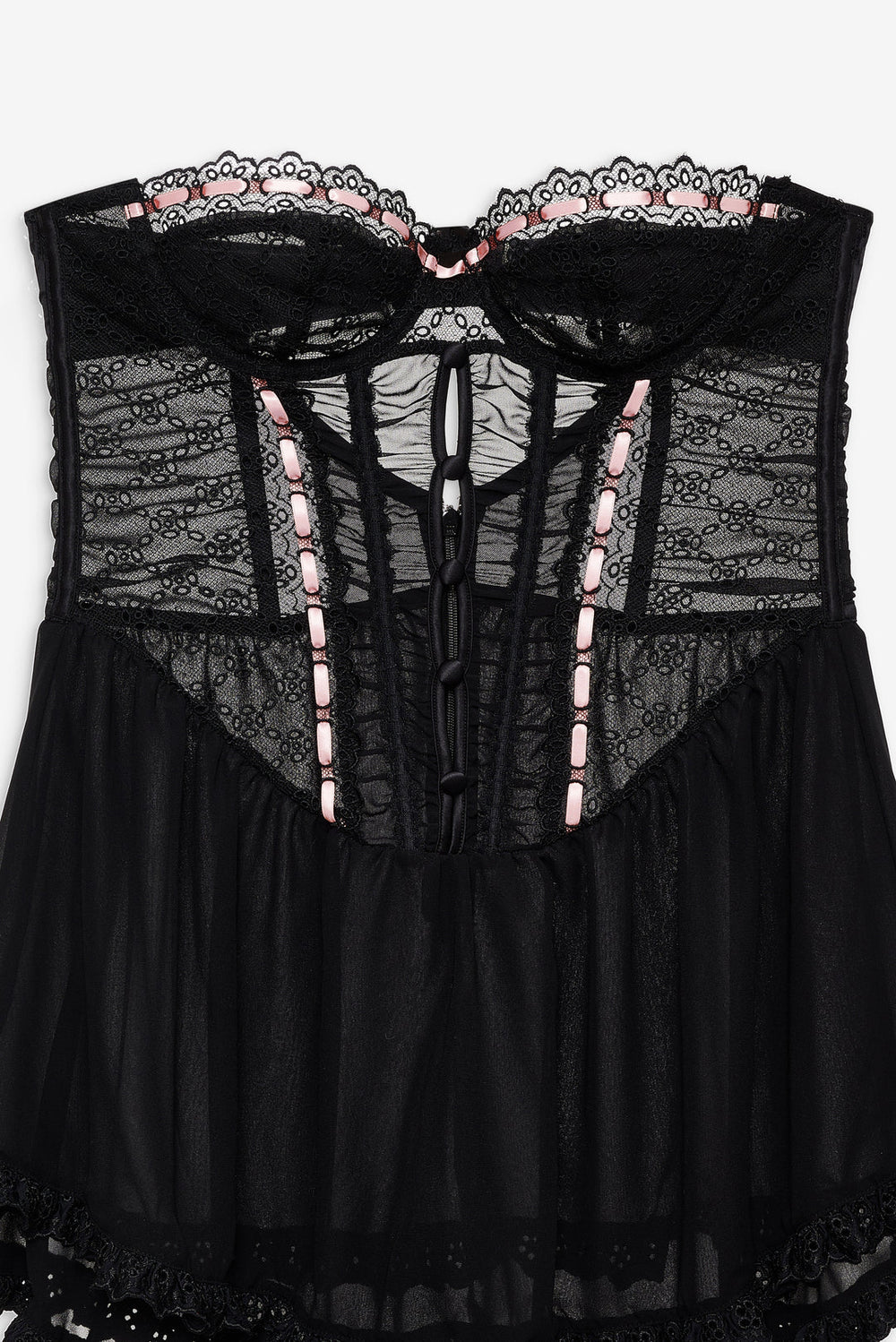 Women Elena Eyelet Slip Dress - Black