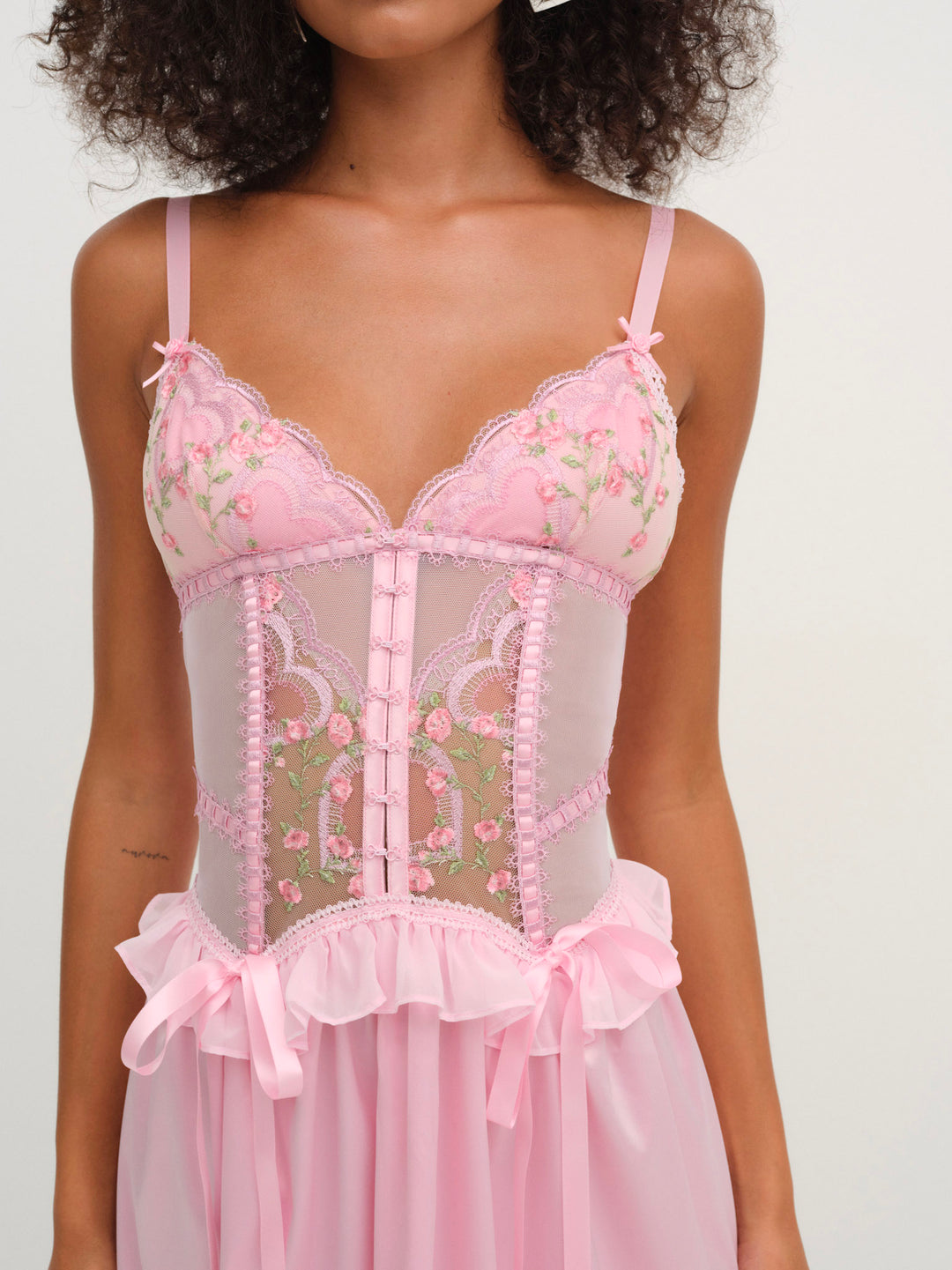 Women Ily Embroidered Slip Dress - Pink