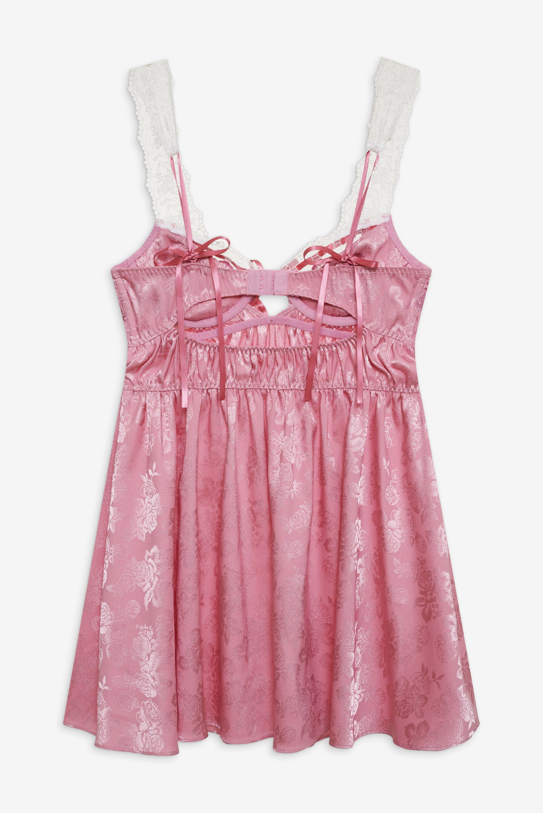 Women Rose Milk Eyelet Slip Dress - Pink
