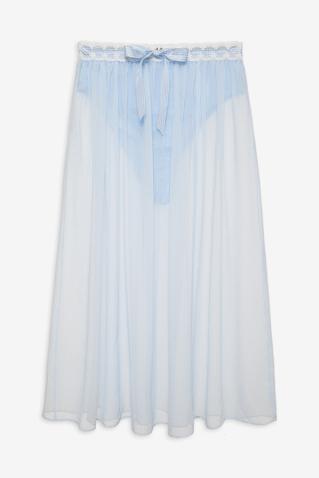 Women Dainty Doily Midi Skirt - Blue