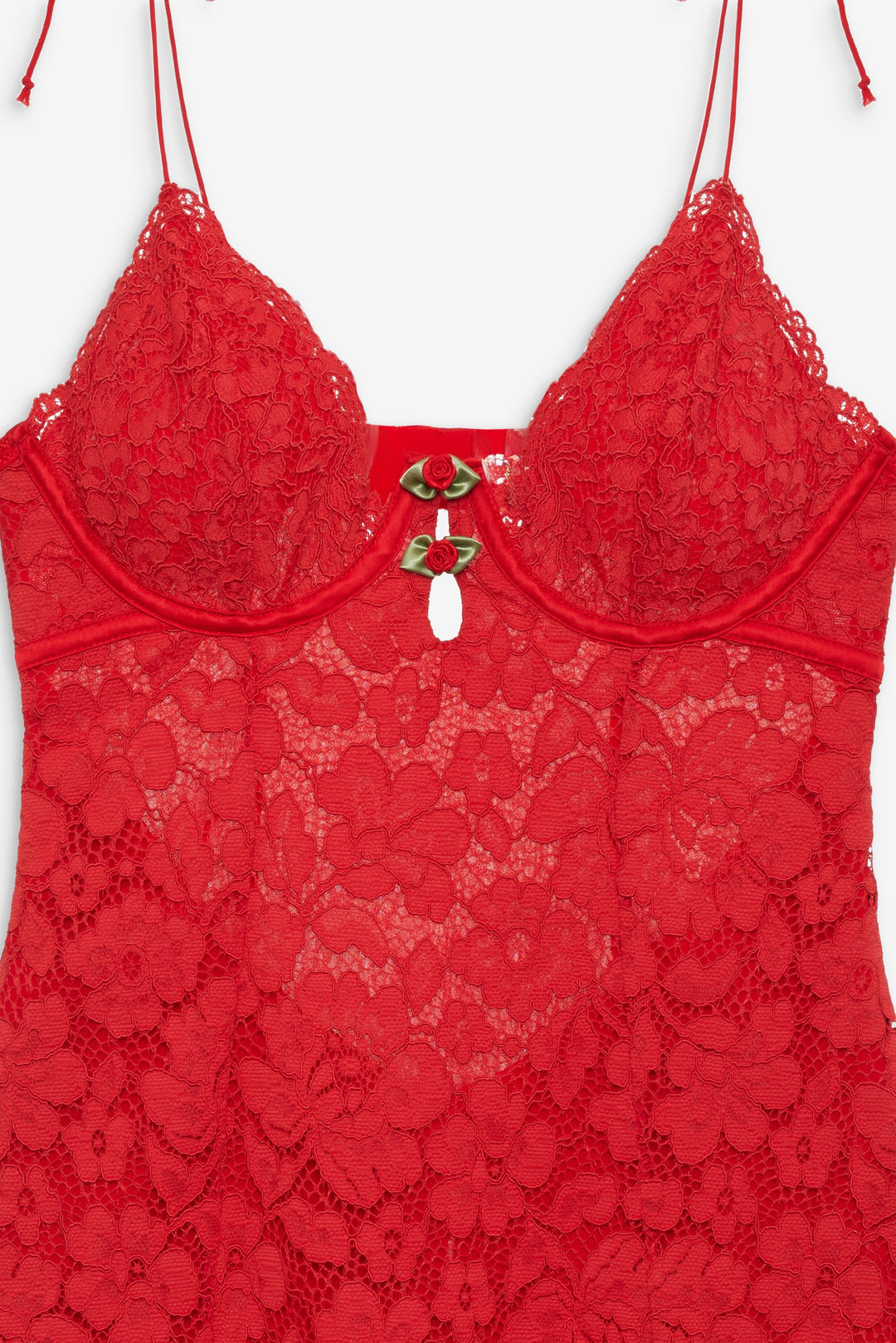Women Creamsicle Lace Slip Dress - Red
