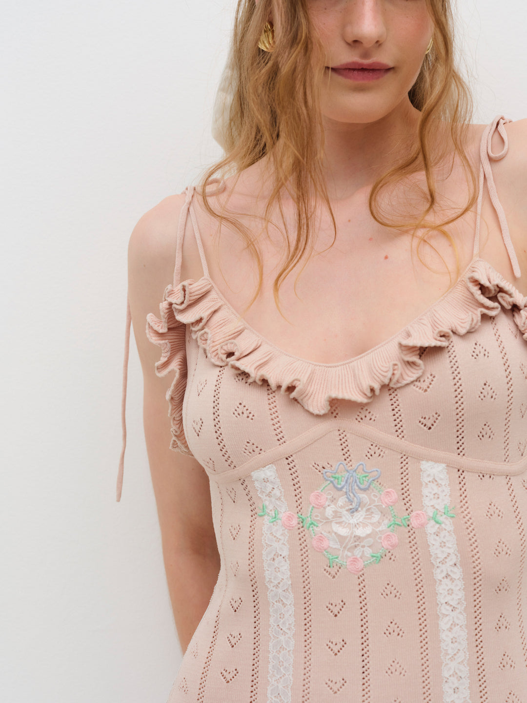 Women Eloise Asymmetric Knit Dress - Peach