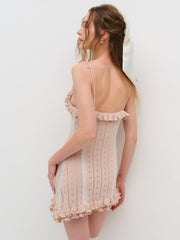 Women Eloise Asymmetric Knit Dress - Peach