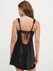 Women Love Garden Slip Dress - Black