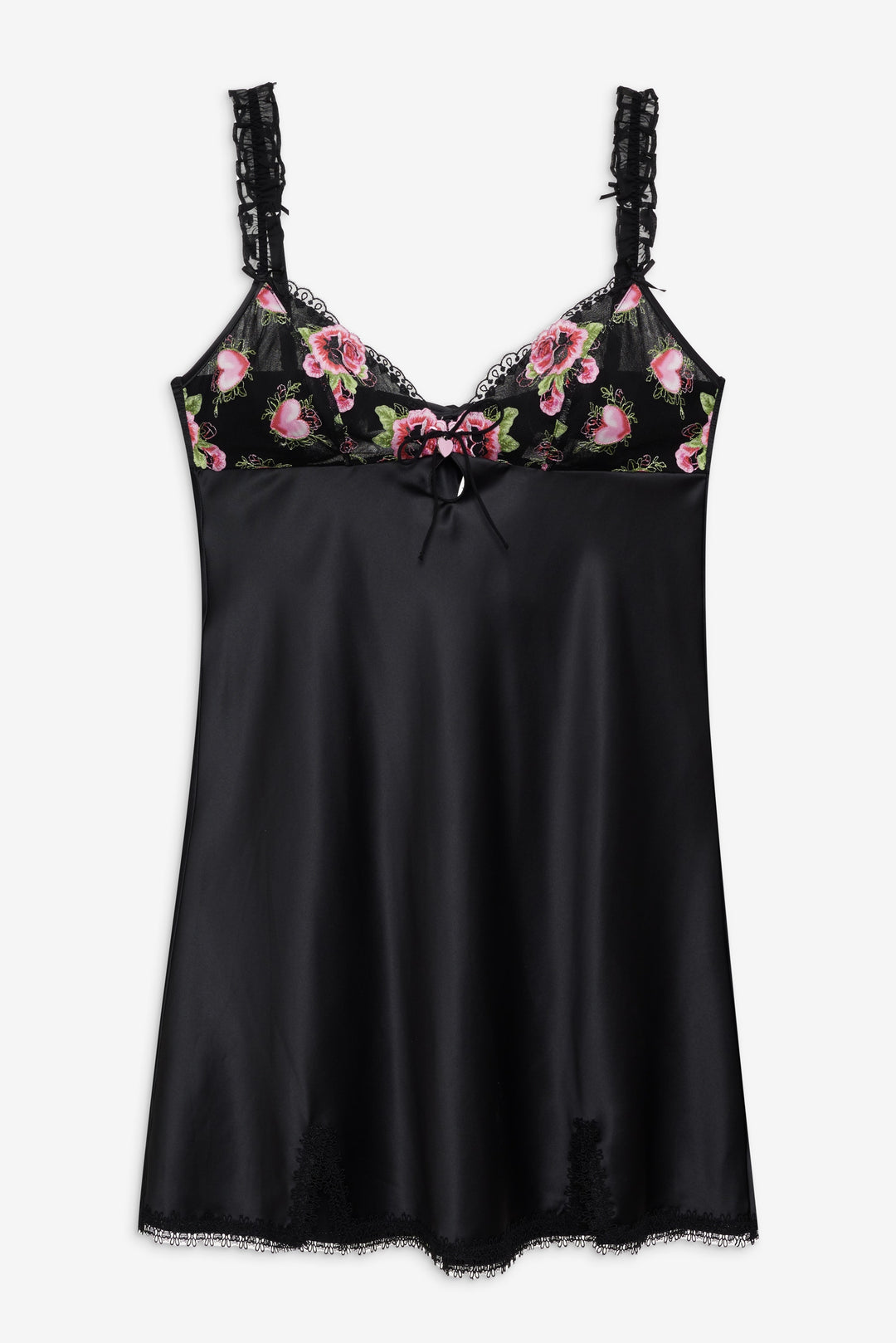 Women Love Garden Slip Dress - Black