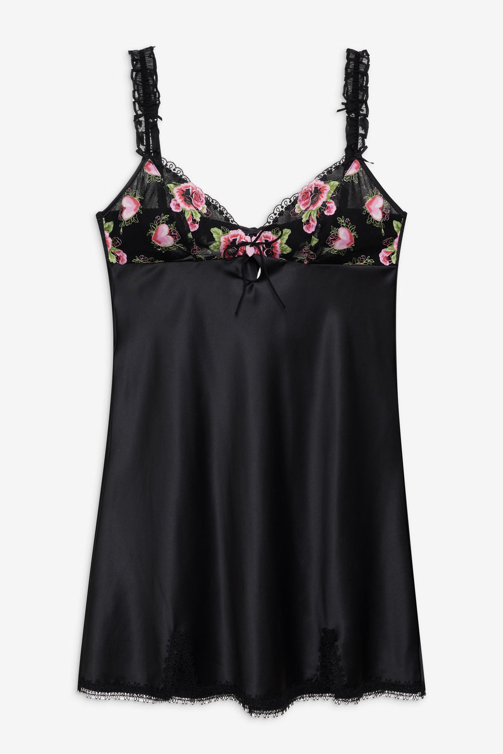 Women Love Garden Slip Dress - Black
