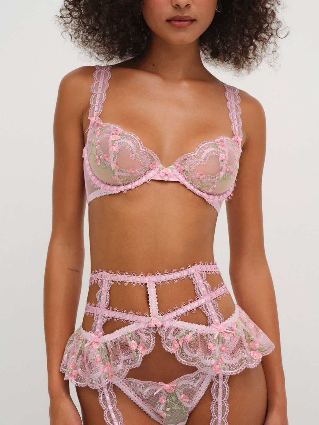Women Ily Embroidered Underwire Bra - Pink