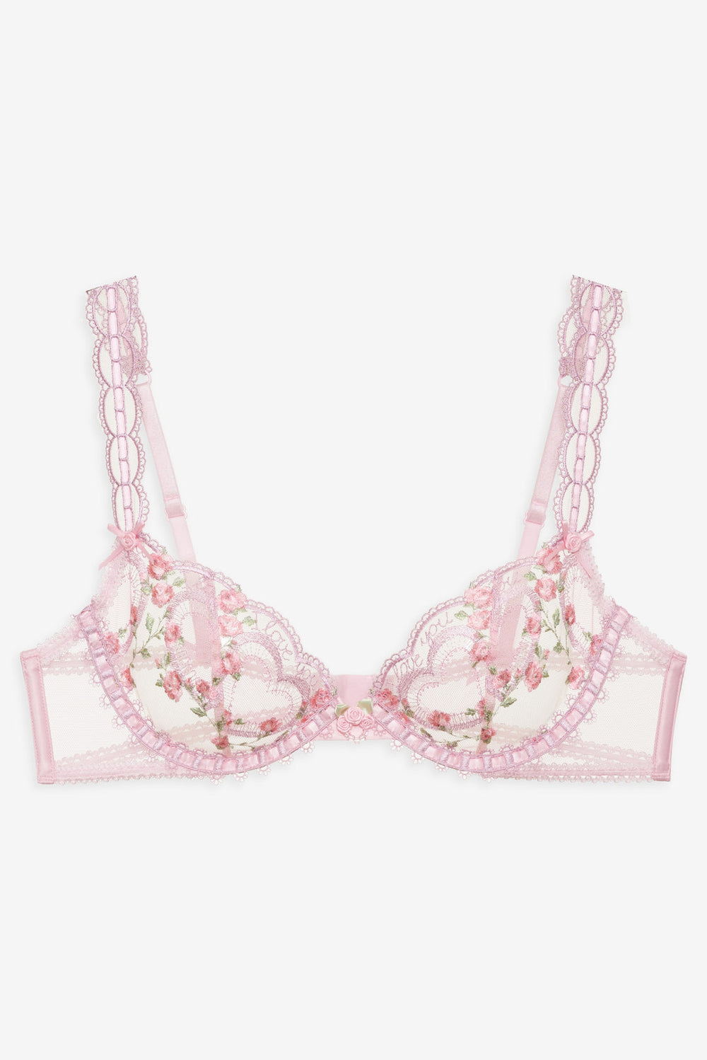 Women Ily Embroidered Underwire Bra - Pink