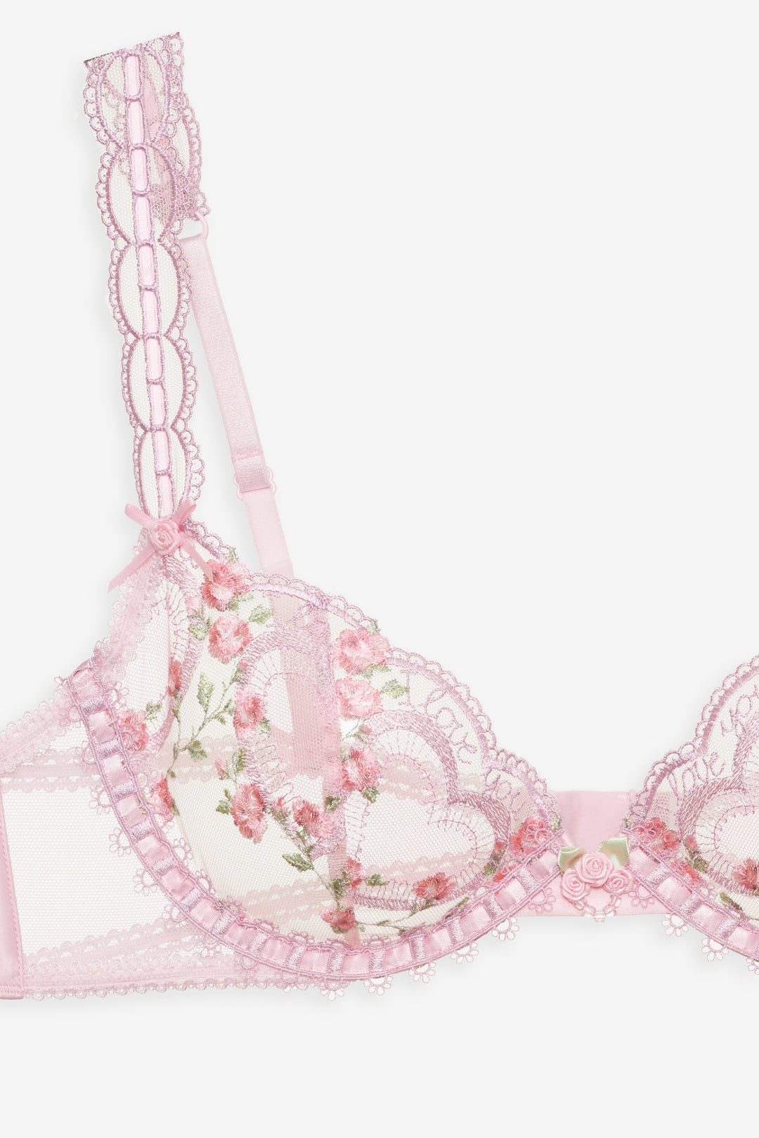 Women Ily Embroidered Underwire Bra - Pink