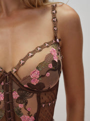 Women Runaway Bows Bustier - Brown