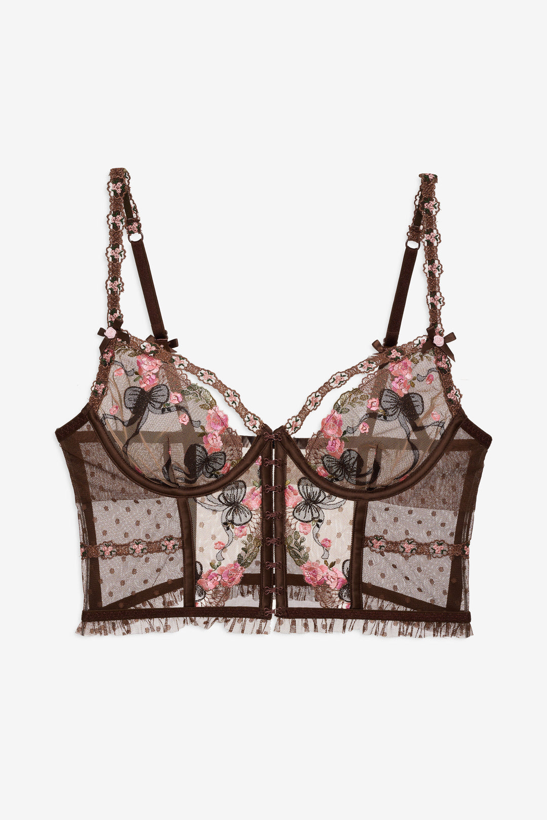 Women Runaway Bows Bustier - Brown