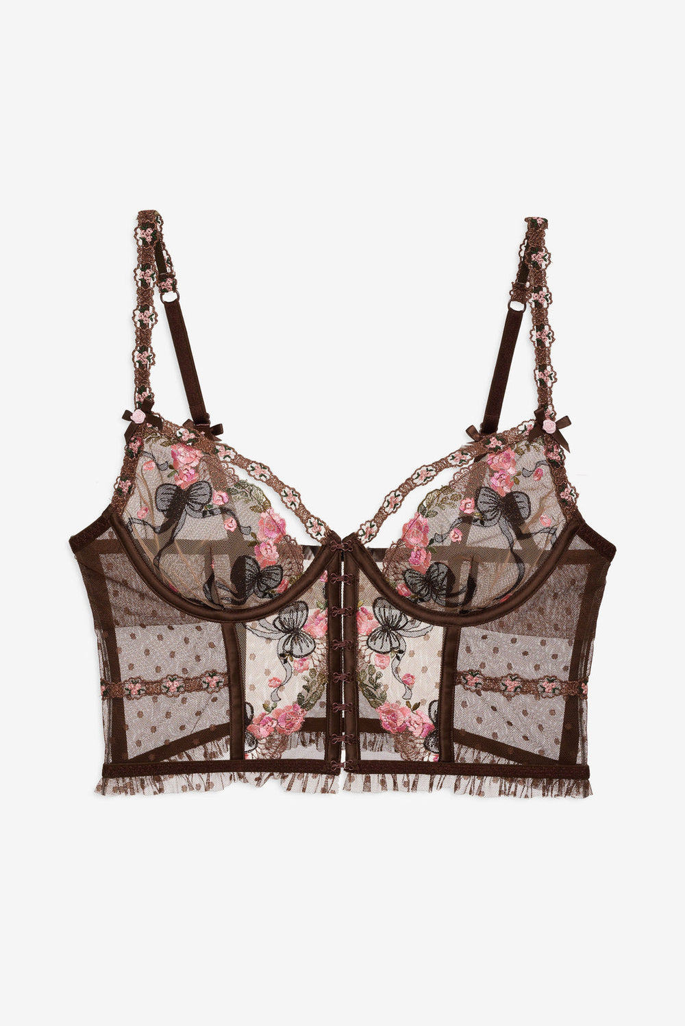 Women Runaway Bows Bustier - Brown