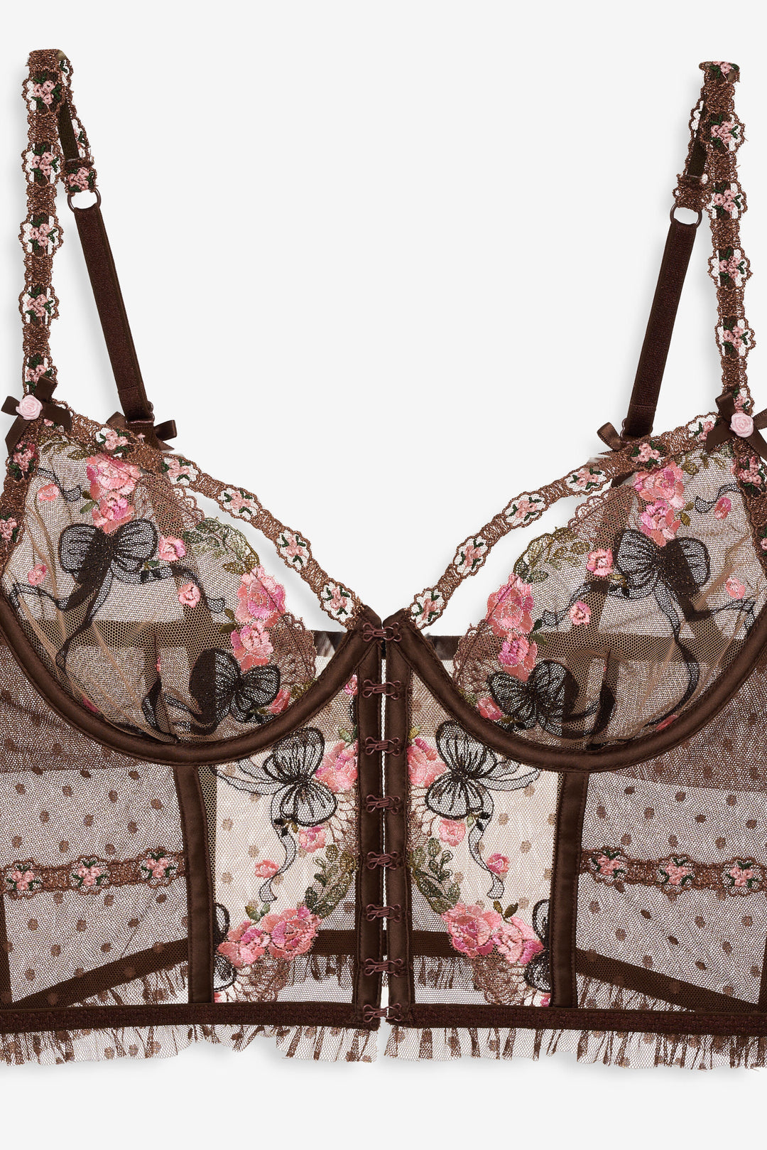Women Runaway Bows Bustier - Brown