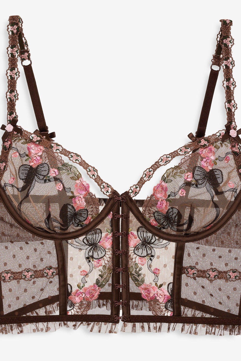 Women Runaway Bows Bustier - Brown