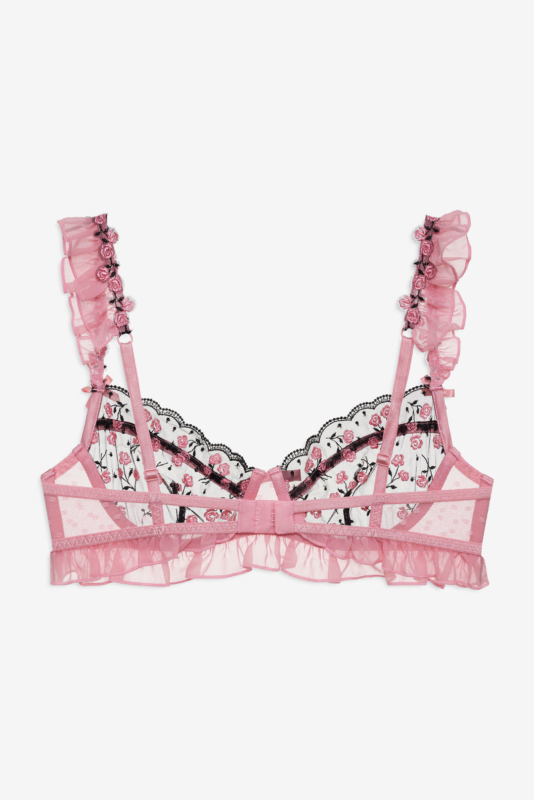 Women Rose Cluster Underwire Bra - Pink