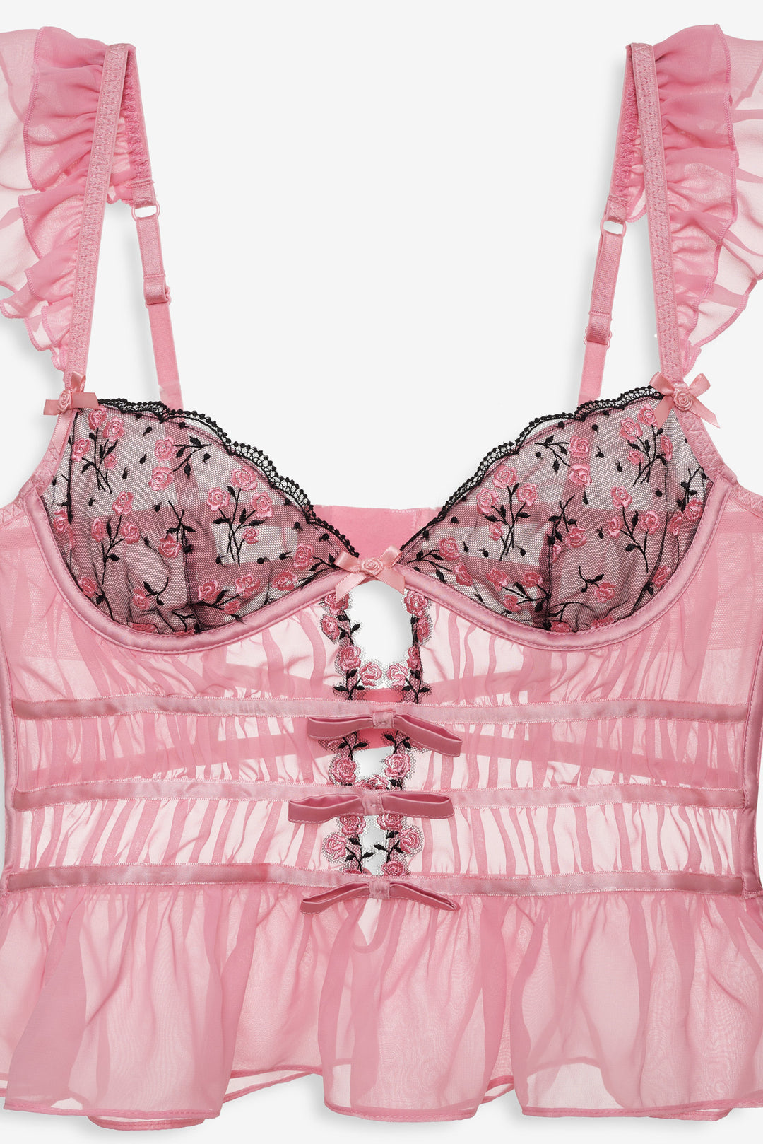 Women Rose Cluster Bustier - Pink