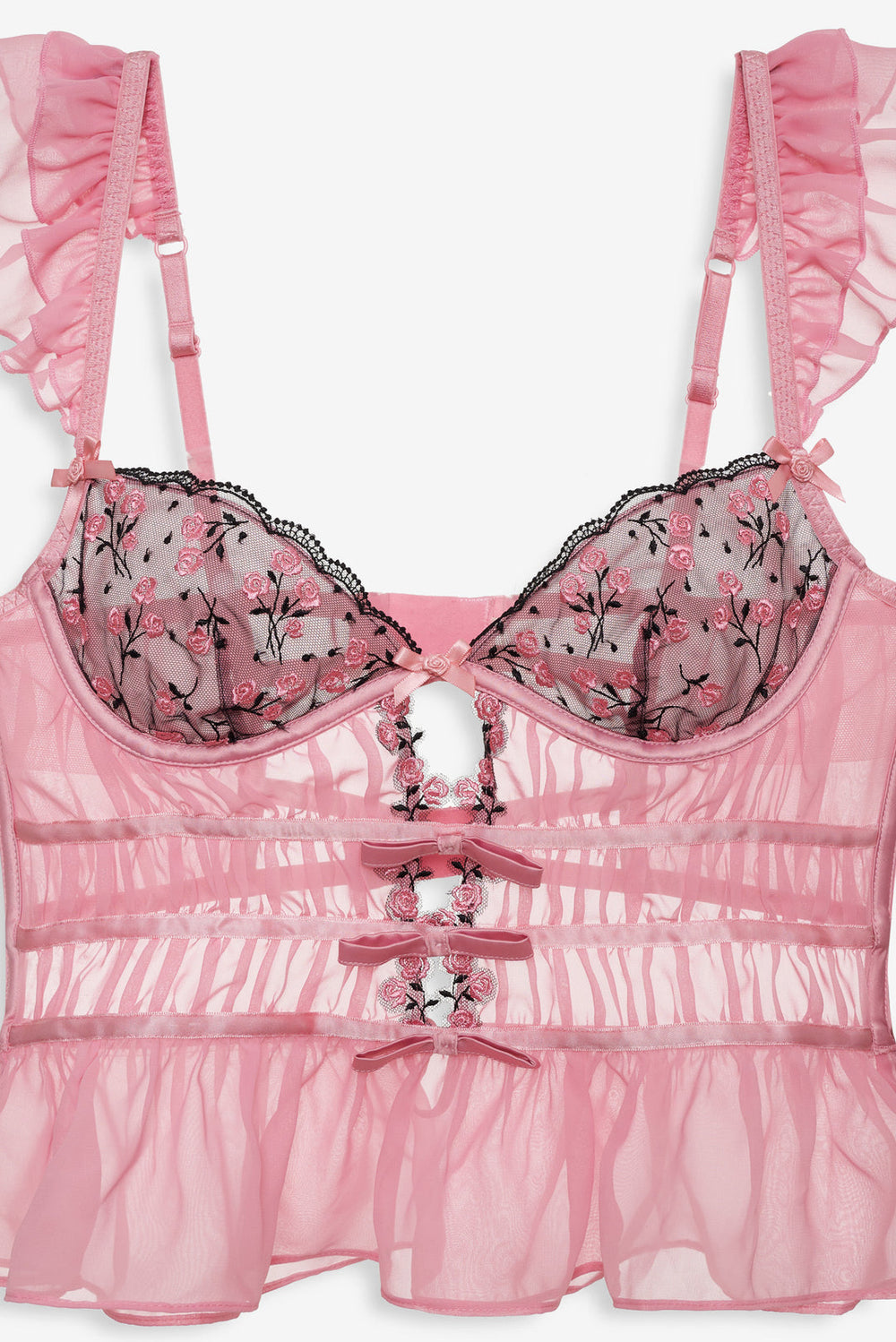 Women Rose Cluster Bustier - Pink