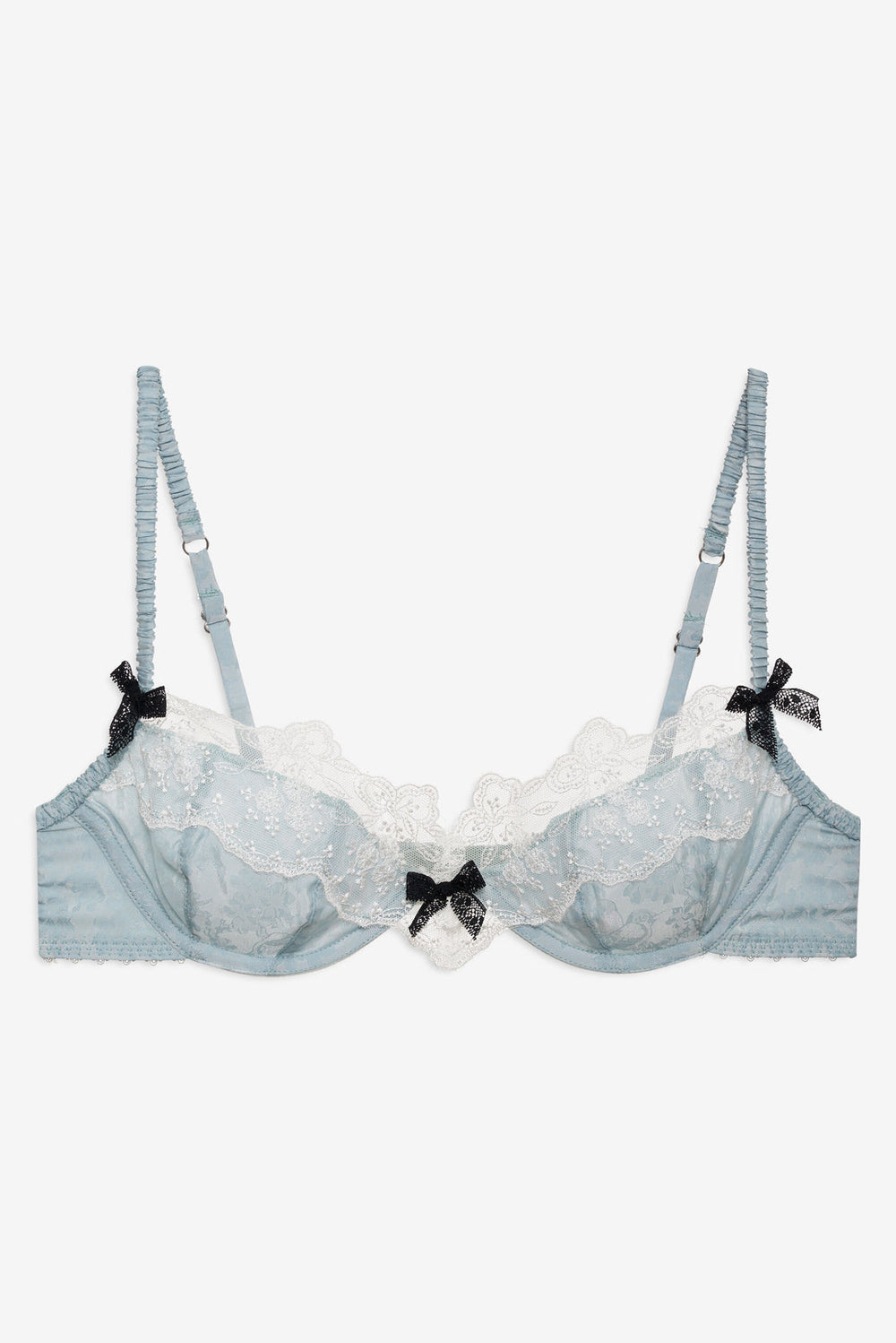 Women Bluebird Jacquard Underwire Bra - Dusty Blue
