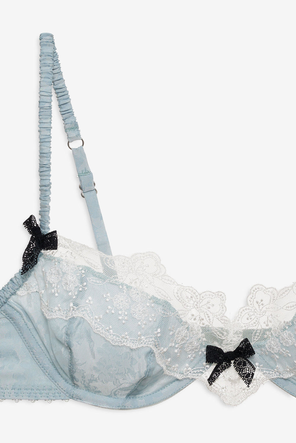 Women Bluebird Jacquard Underwire Bra - Dusty Blue