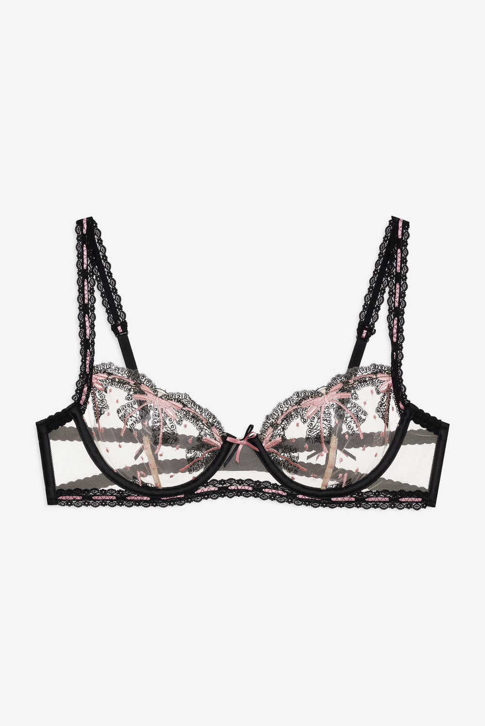 Women Love Letters Underwire Bra - Black