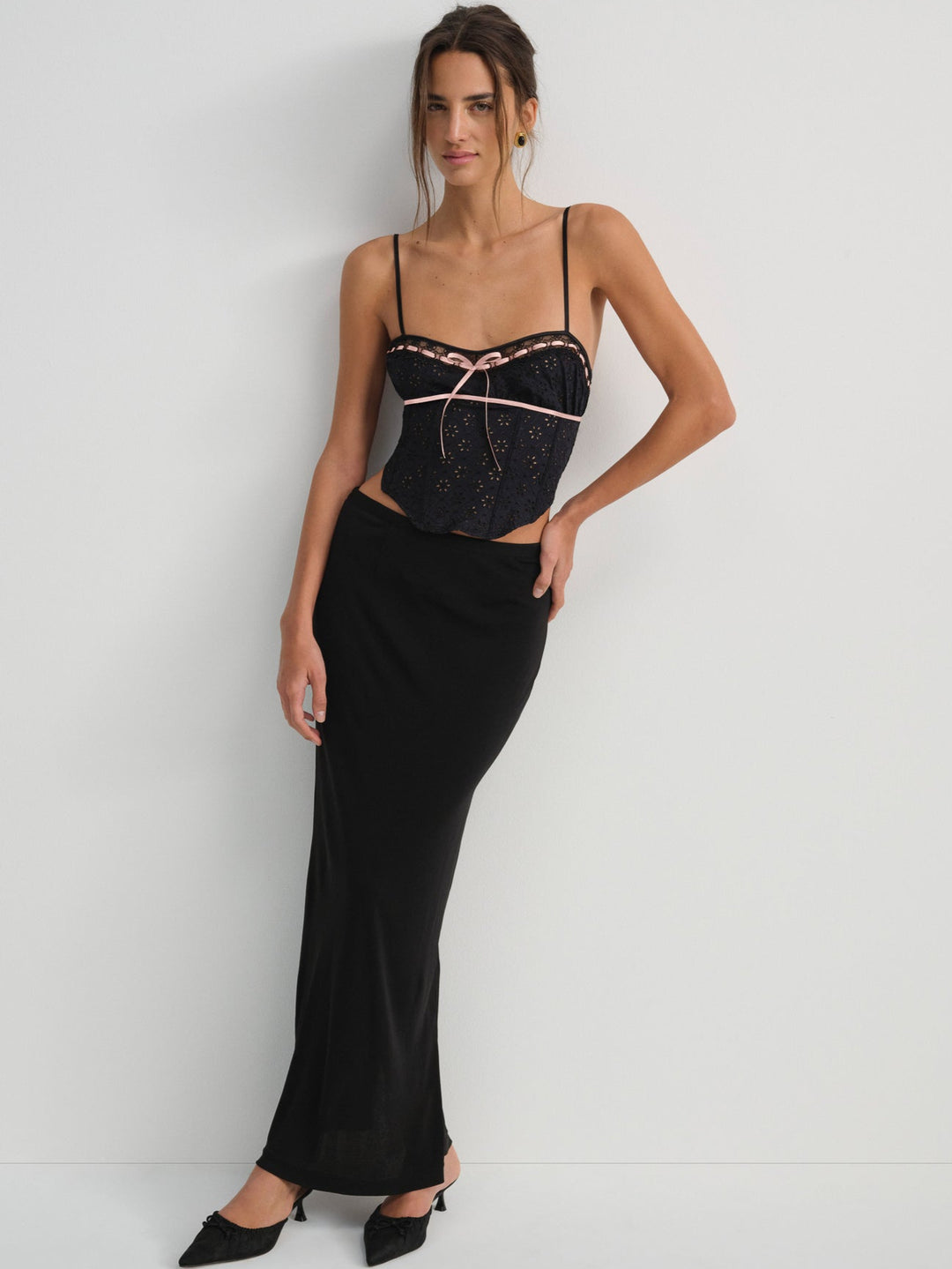 Women Elena Eyelet Bustier - Black