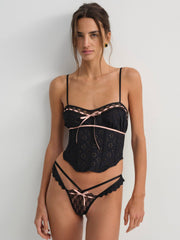 Women Elena Eyelet Bustier - Black