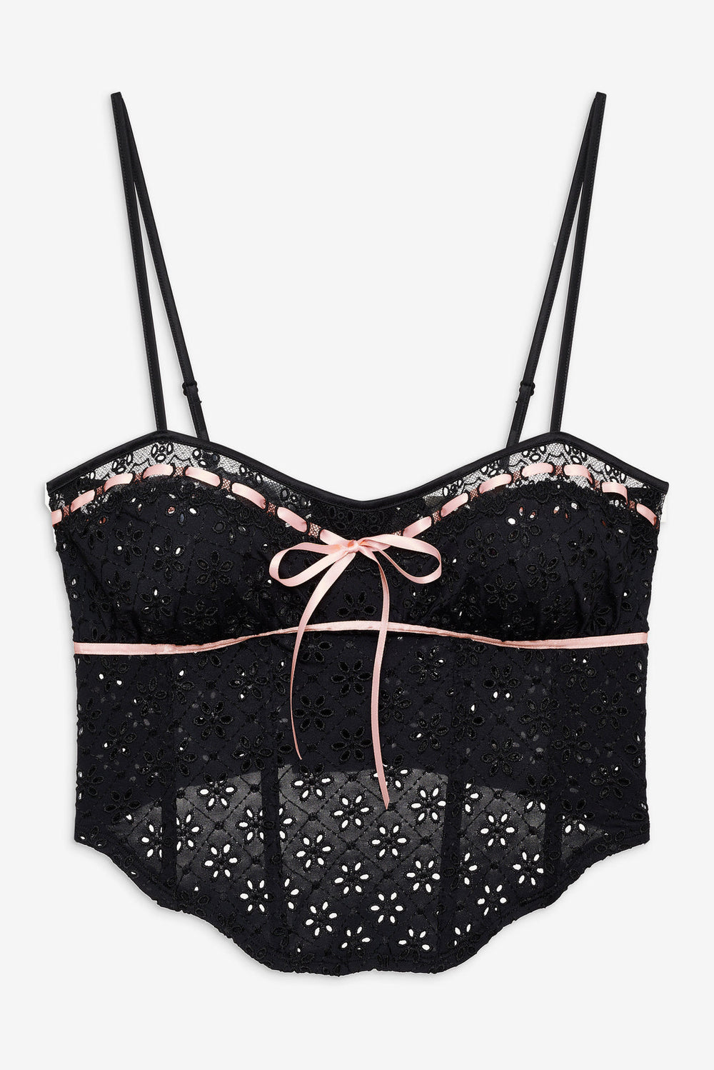 Women Elena Eyelet Bustier - Black