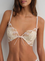 Women Flyaway Bow Underwire Bra - Taupe