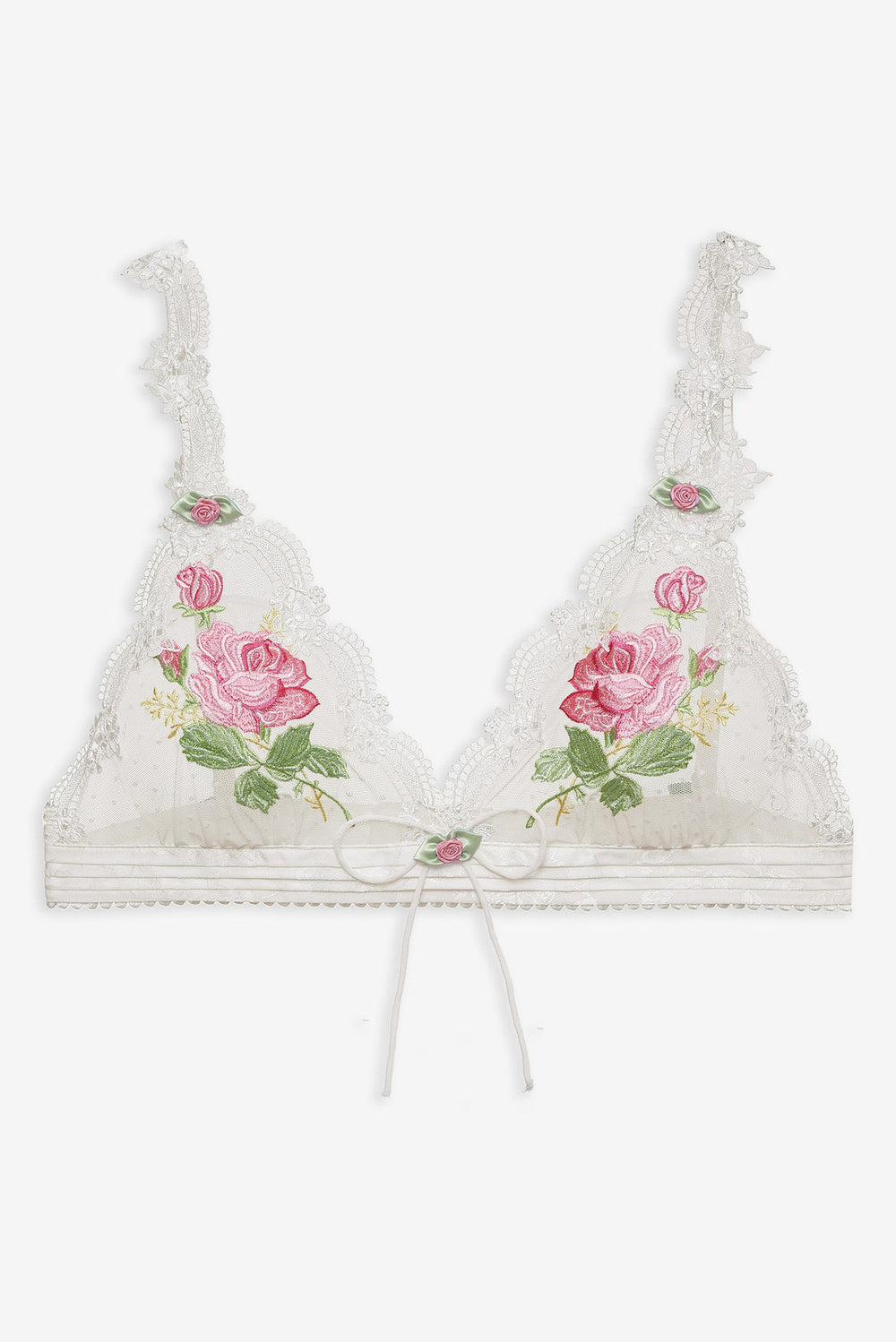 Women Heirloom Rose Bralette - White
