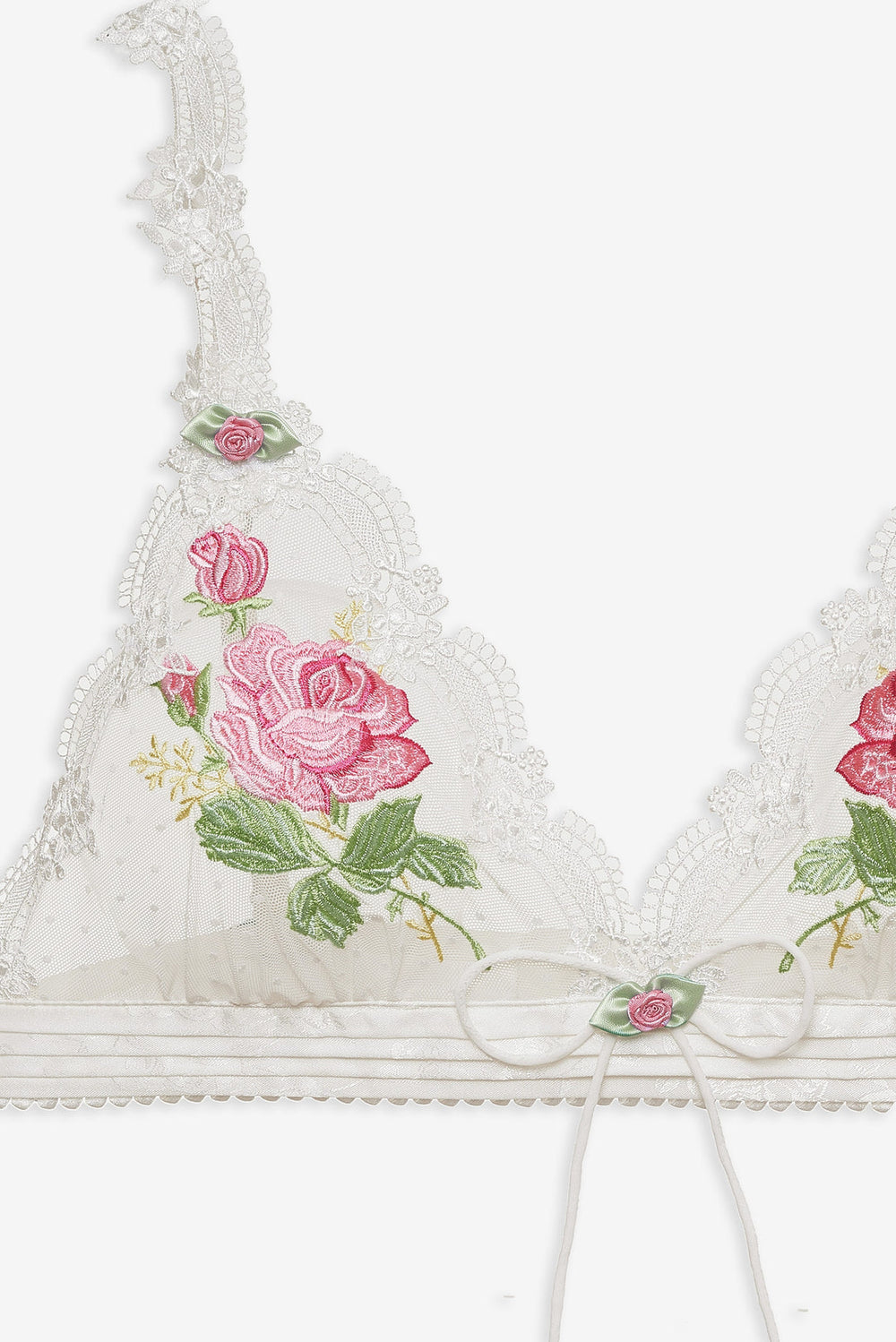 Women Heirloom Rose Bralette - White