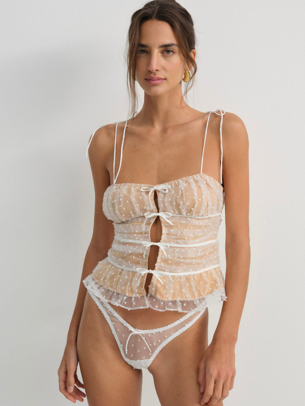 Women Devon Dot Bustier - White