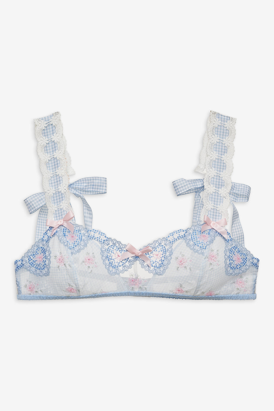 Women Dainty Doily Bralette - Blue
