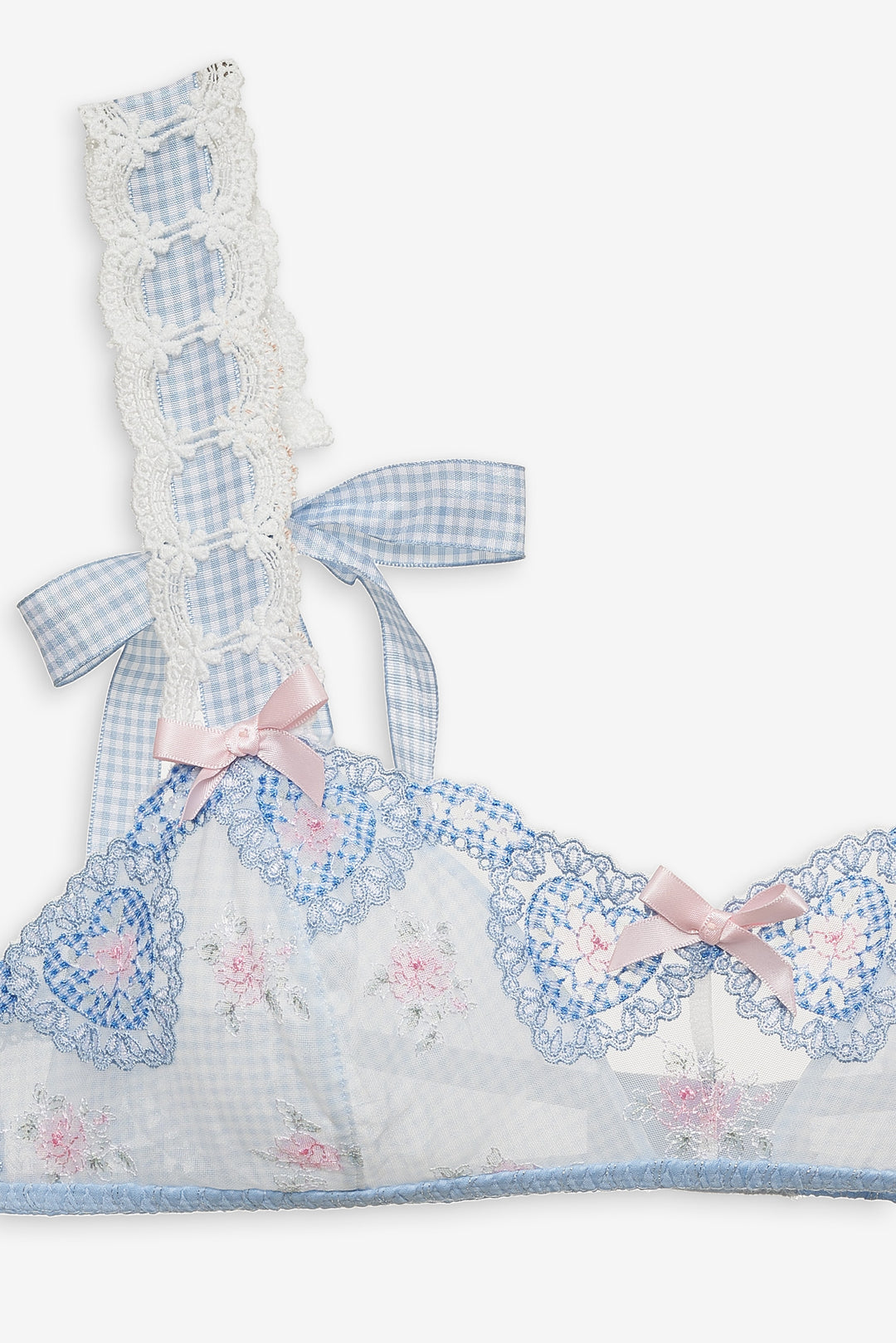Women Dainty Doily Bralette - Blue