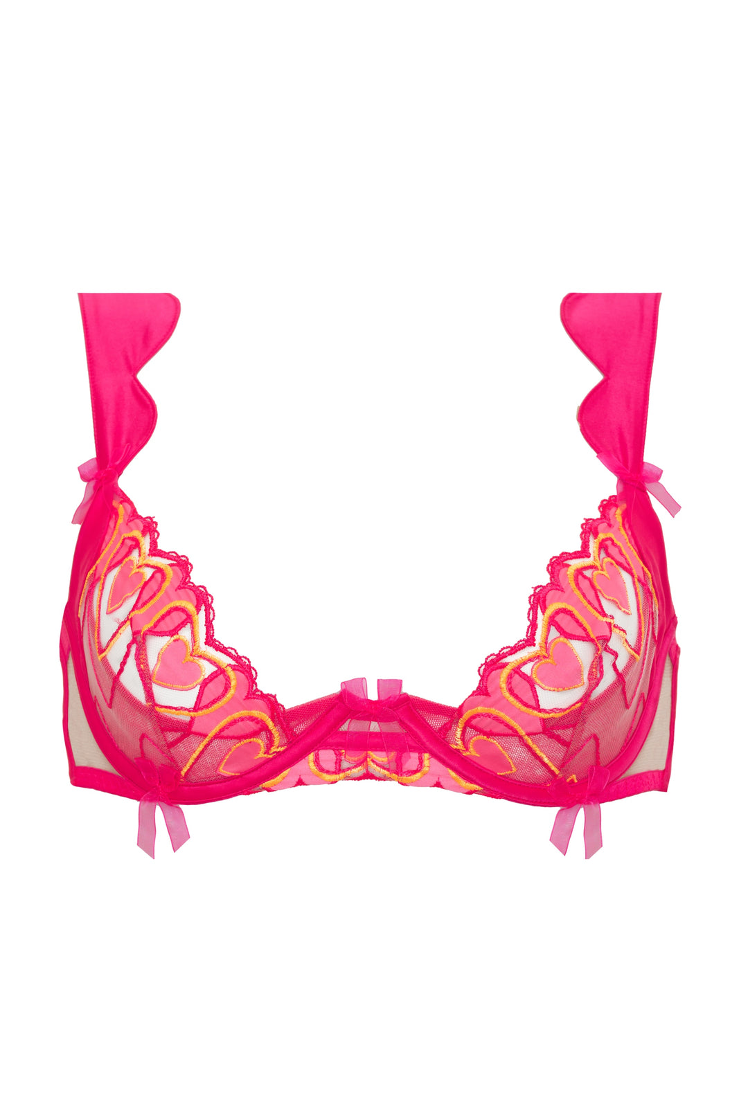 Women Graphic Hearts Bra - Pink