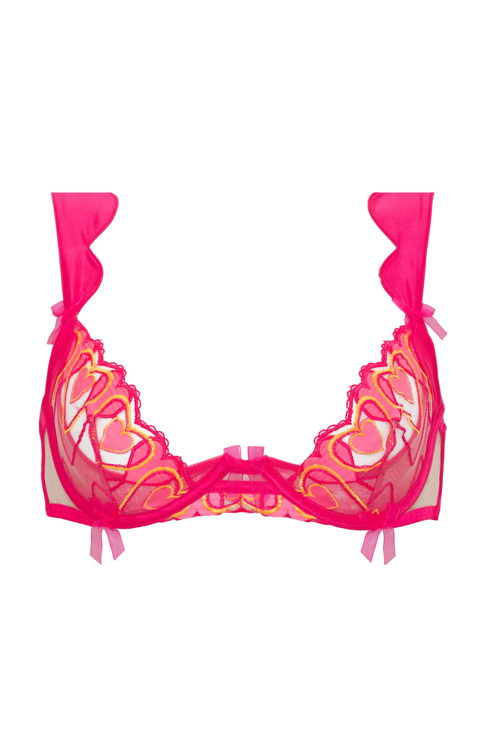 Women Graphic Hearts Bra - Pink