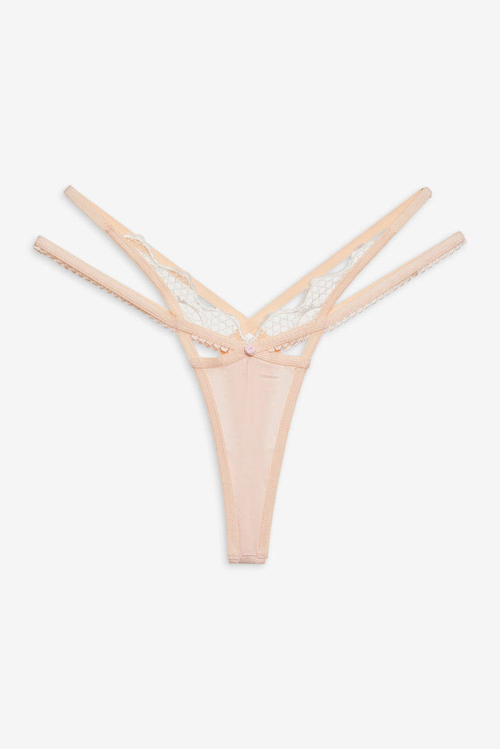 Women Tea Cake Lace Thong Panty - White