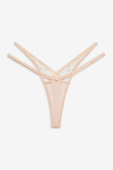 Women Tea Cake Lace Thong Panty - White