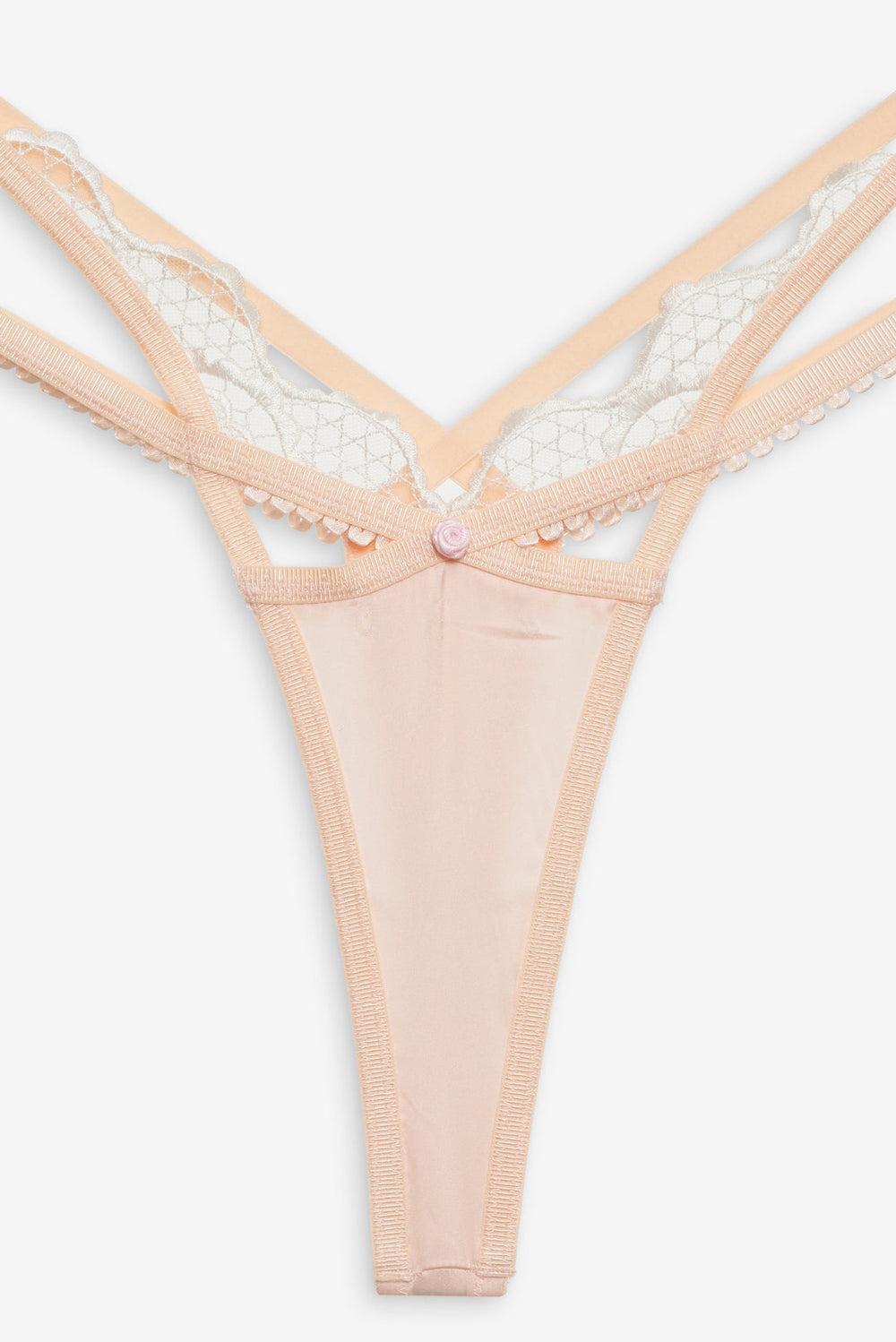 Women Tea Cake Lace Thong Panty - White